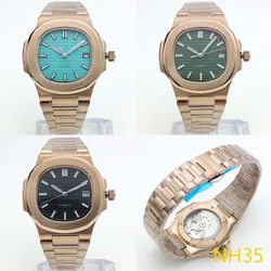 4 Colours Luxury Rose Gold 40MM Square NH35 Automatic Men's Watch Sapphire Crystal Date Display Mechanical Watch Automatic