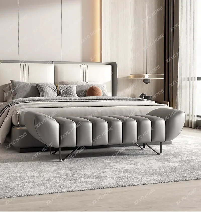 

Cream wind light luxury home can sit high-end sofa stool bedside stool bedroom shoe changing stool