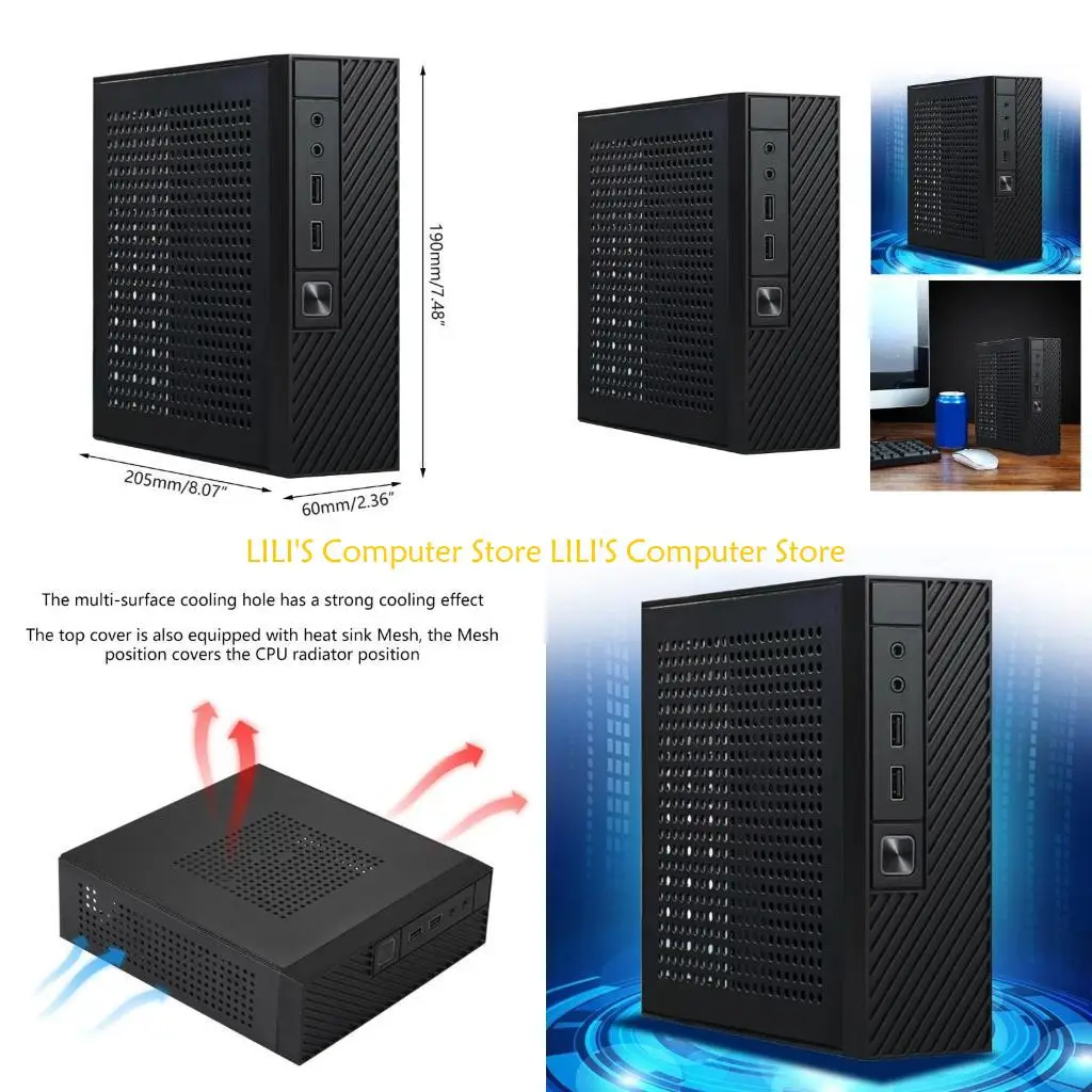 

A52B Mini-ITX for Case HTPC Chassis for ITX Motherboard Home Theater Computer Box DIY Desktop Chassis Monitoring server box