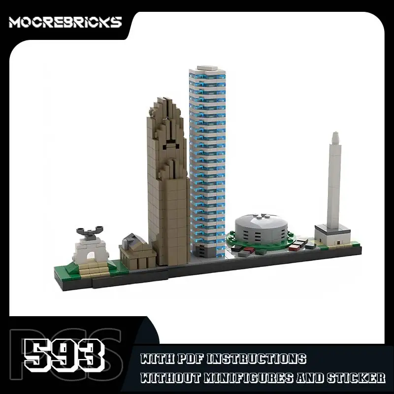 

Hot Selling Houston Skyline Scenery Building Blocks Kit City Architectural Complex Model Advanced Bricks Toy Kids Puzzle Gift