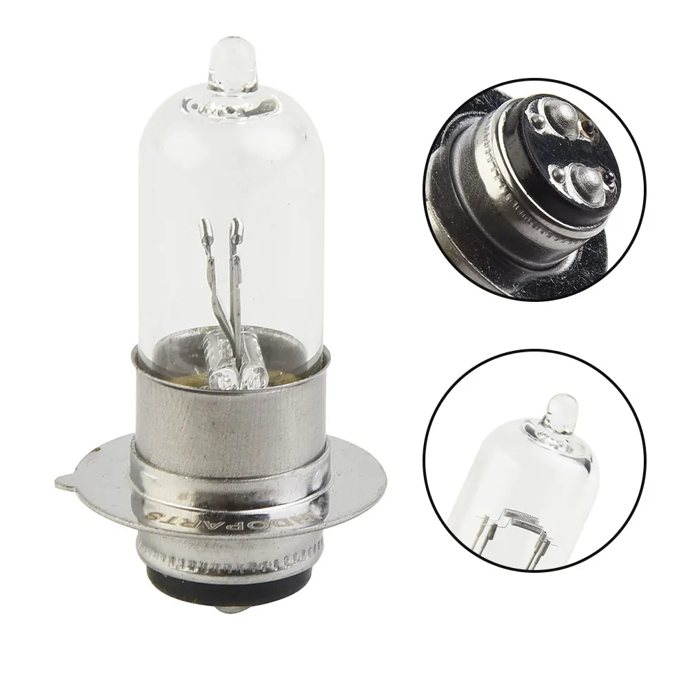 Motorcycle Headlight Halogen Bulb 12V 6000K/4500K H6 T19 P15D Super Bright White/Yellow Lamp Universal