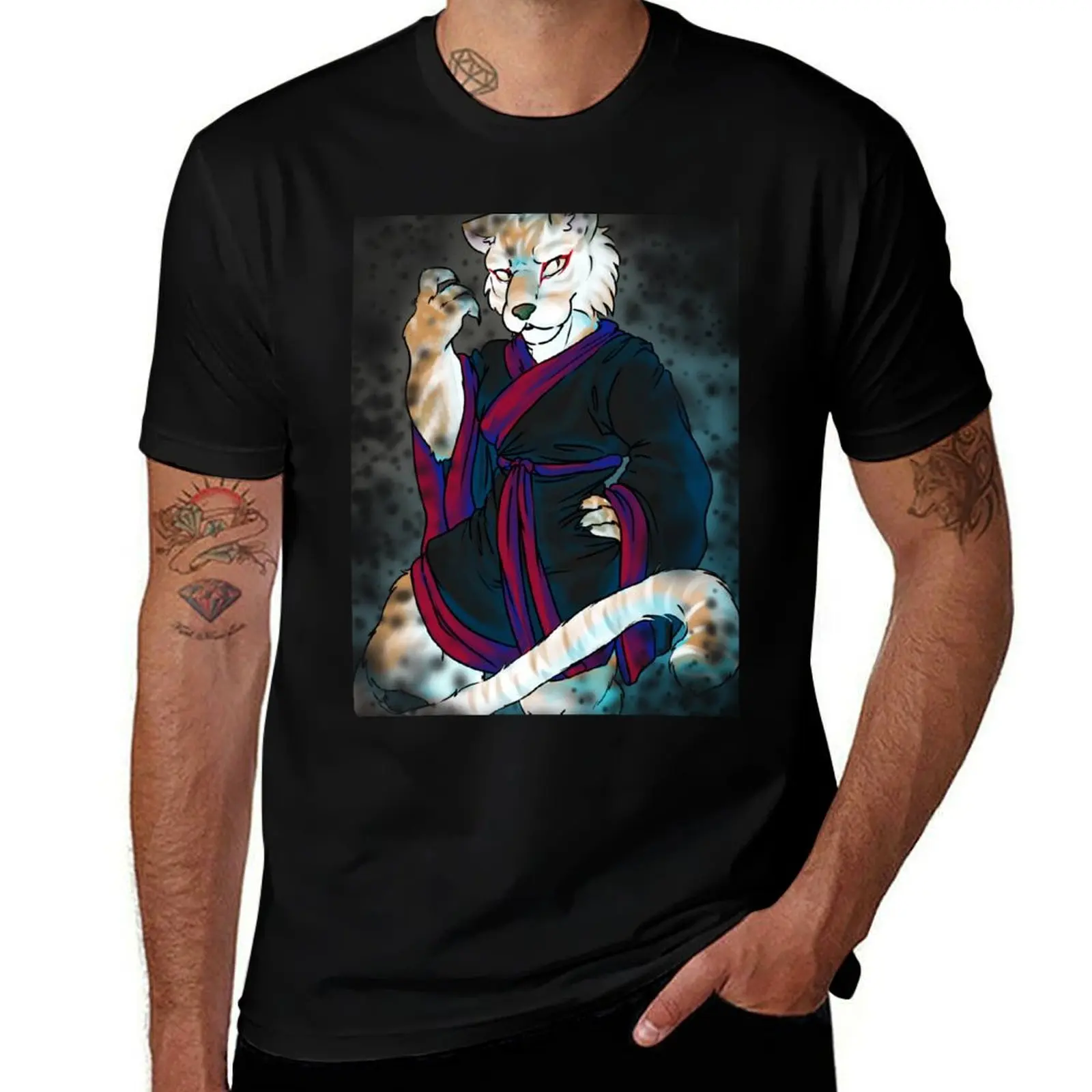 

Jia Hui, White Tiger Rakshasa - Dappling Version T-Shirt graphics luxury designer plus size tops mens tall t shirts