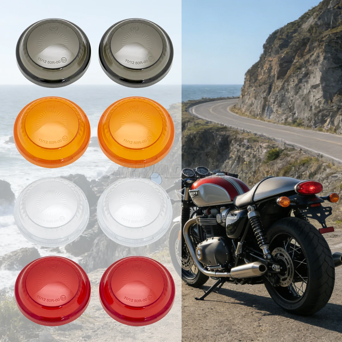 For Triumph Bonneville Bobber 1200  Turn Signal Light Lens Indicator Light Cover Motorcycle Accessories
