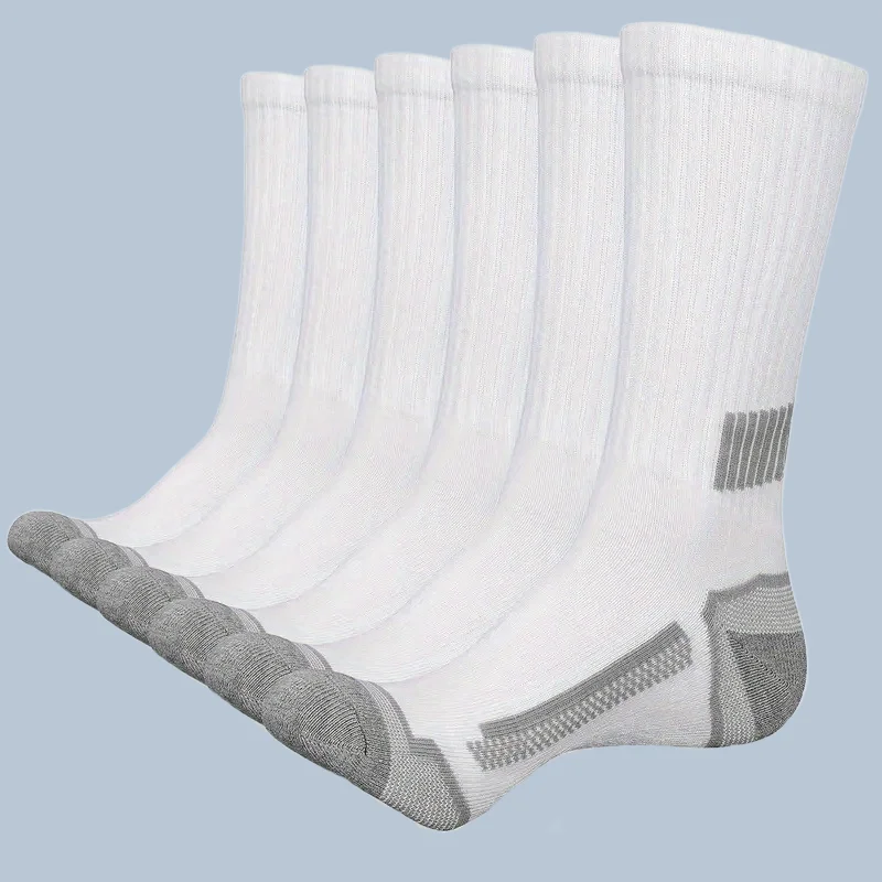 6 Pairs High-End Mid-Calf Socks Solid Color Versatile Men's Business Fashion High Quality Men's Anti-Odor Sweat-Absorbent Socks