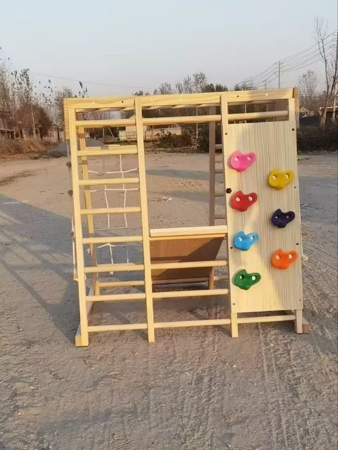 8 in 1 Wood Gym Children Kid Montessori Climbing Frame Kindergarten Indoor Toys Educational Wooden Climbing Play Set
