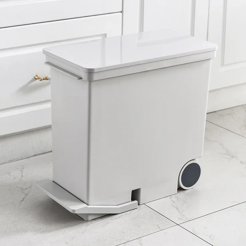 Large pedal open lid trash can, kitchen large capacity one bucket, dual-purpose classified storage bucket