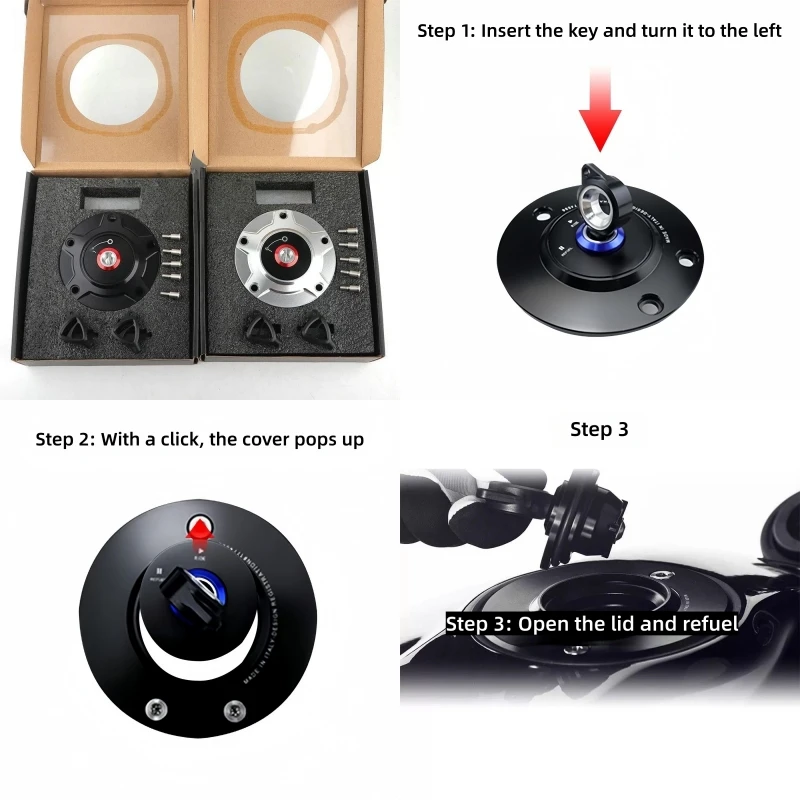 Motorcycle fuel tank cap anti-theft cover with key for Ducati Panigale V4 V2 Street Fighter V4 V2 SP 1199 1299 899 959 2014-2025