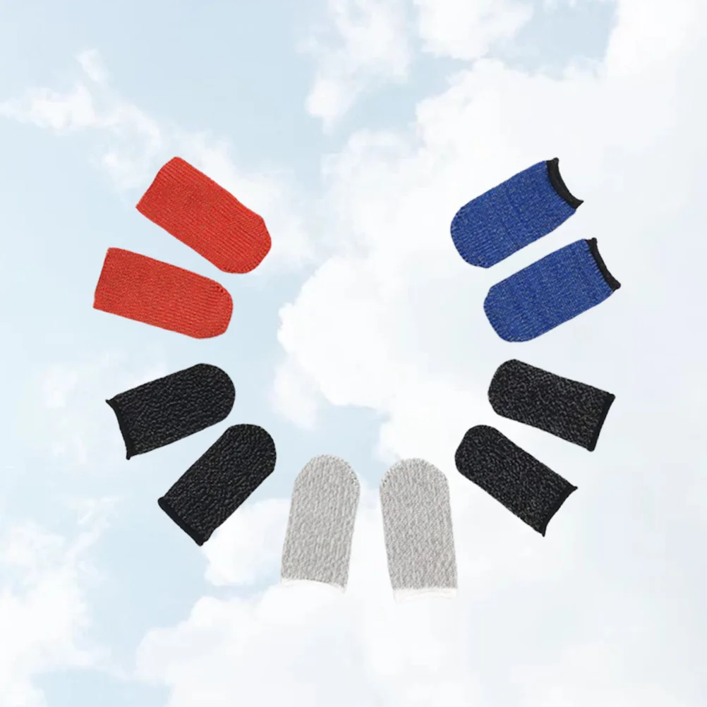 10 قطع من أكمام الأصابع للعبة الهاتف، أغطية إبهام خفيفة الوزن غير جافة، تحكم معزز في الألعاب، لا بقايا بصمات الأصابع