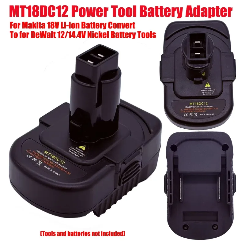 HAKSINKY Power Tool Battery Adapter MT18DC12 for Makita 18V Li-ion Battery Convert To for DeWalt 12/14.4V Ni-MH Battery Tool Use