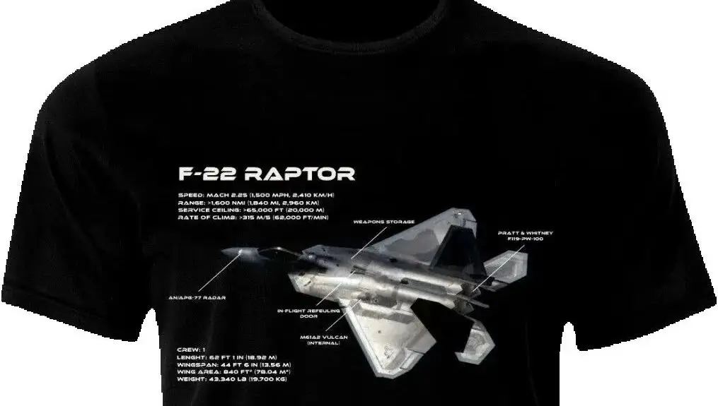 

Футболка с надписью Air Force F-22 Raptor Stealth Fighter Aircraft. Летняя хлопковая мужская футболка с коротким рукавом и круглым вырезом, новинка S-3XL