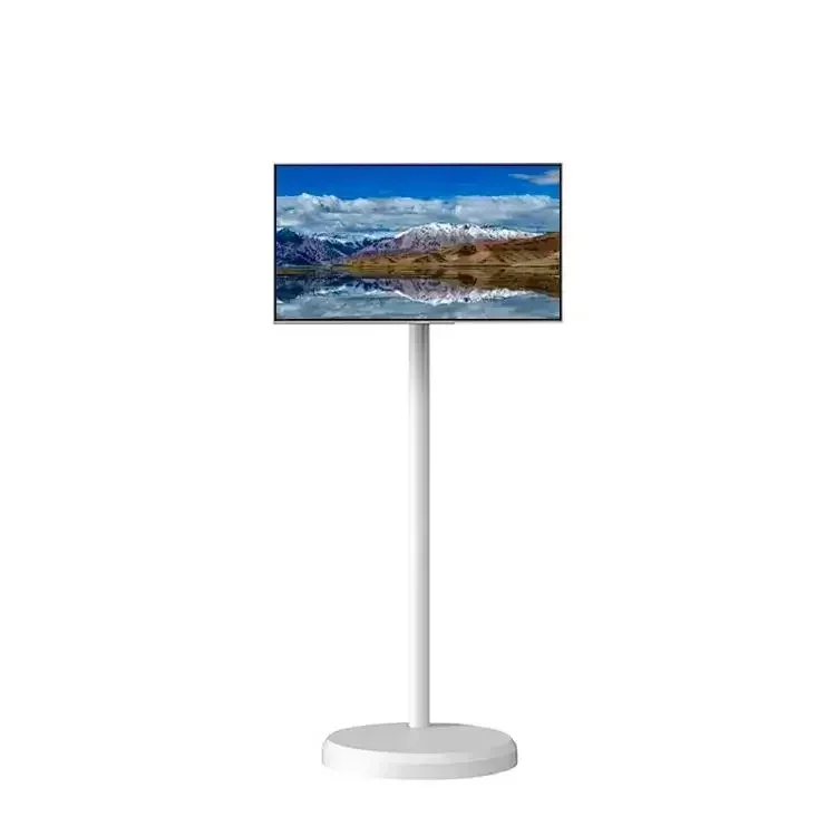 24 Inch 4K Smart Follow Me TV Android 12 Capacitive Touch Screen Movable Stand Television