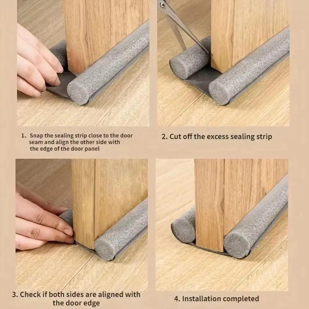 Double-sided Door Bottom Sealing Strip Dustproof Anti-Cold Under Door Draft Stopper Upgraded Thicker Gap Blocking Seal Strip