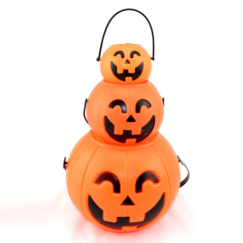 Pumpkin Bucket Halloween Candy Trick Or Treat Buckets Holder Pail Mini Basket Halloween Gift Home Decoration Props