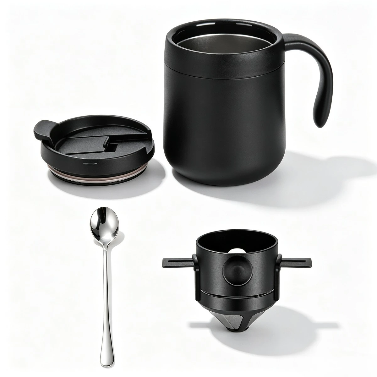 Stainless Steel Coffee Mug 350/550ml Insulated Thermos Cup with Handle Travel Tumbler Tea Coffee Cup Leakproof for Office Home