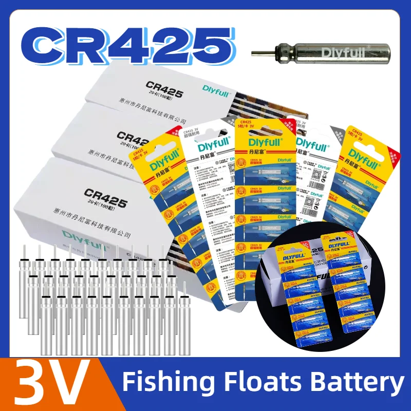 

5-100PCS Fishing Floats Battery CR425 Night Fishing Floats Light Luminous 3.6V Electric Floats Battery Fishing Accessory