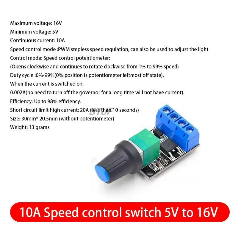 PWM DC Motor Governor 2A 3A 5A 10A Speed Control Switch Function 1803BK 1203BK image 5