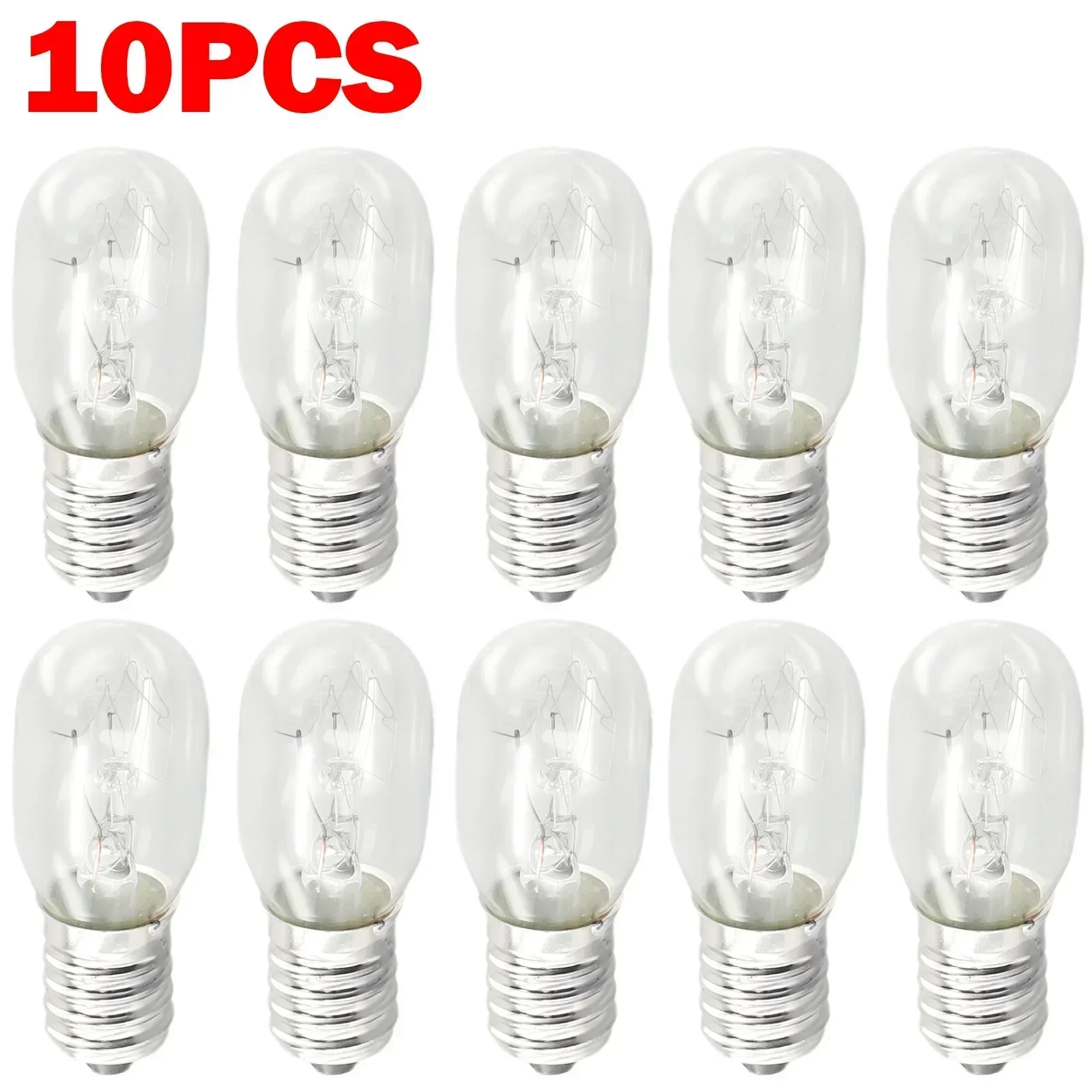 10 pçs/set e14 lâmpada de sal globo lâmpada 15w ac 220v-240v lâmpadas incandescentes vintage geladeira forno lâmpadas substituição