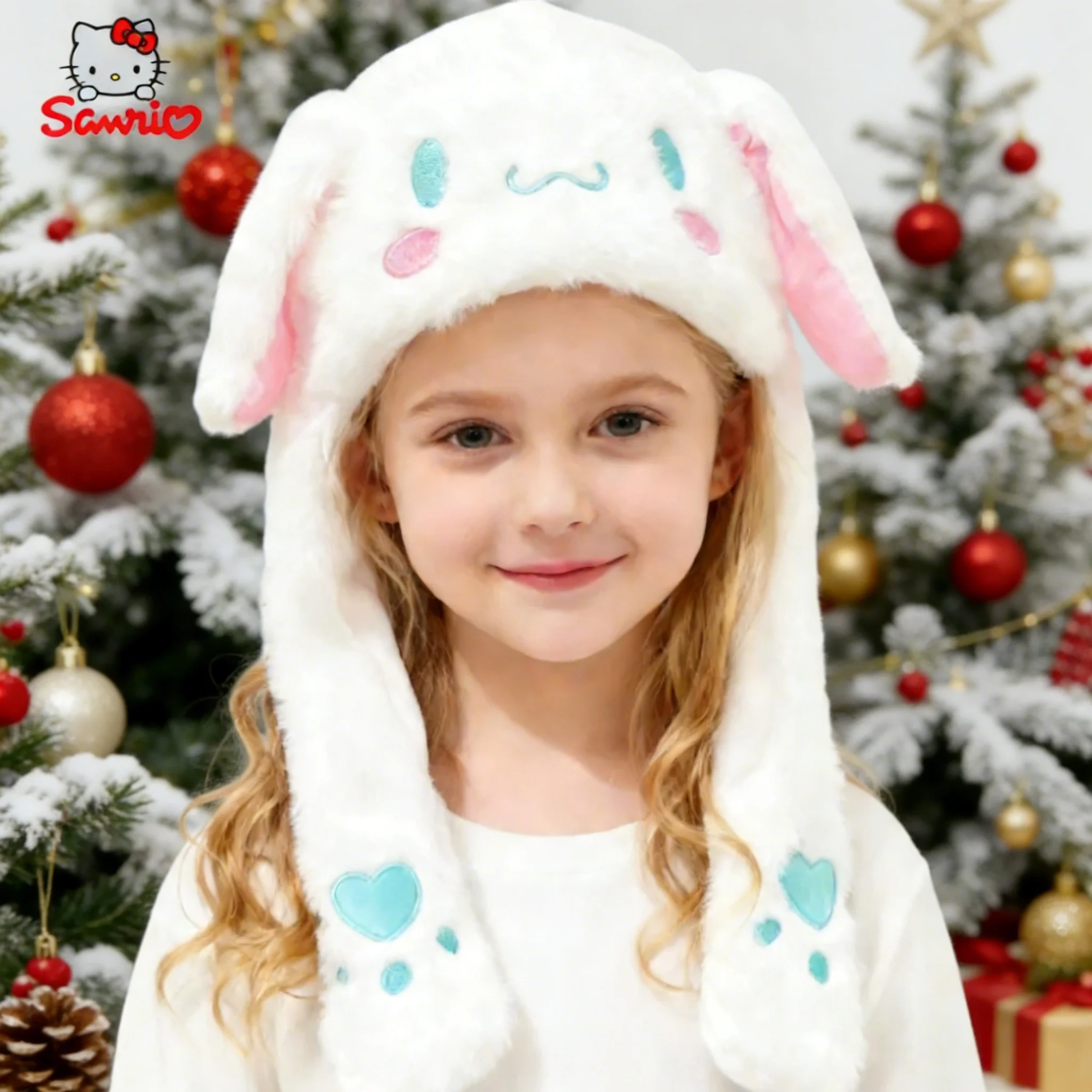 

Новая зимняя мягкая плюшевая шапка с движущимися ушками в стиле Sanrio: Hello Kitty, Melody, Cinnamoroll, Kuromi. Милая аниме-шапка, теплая игрушка, подарок для девочек.