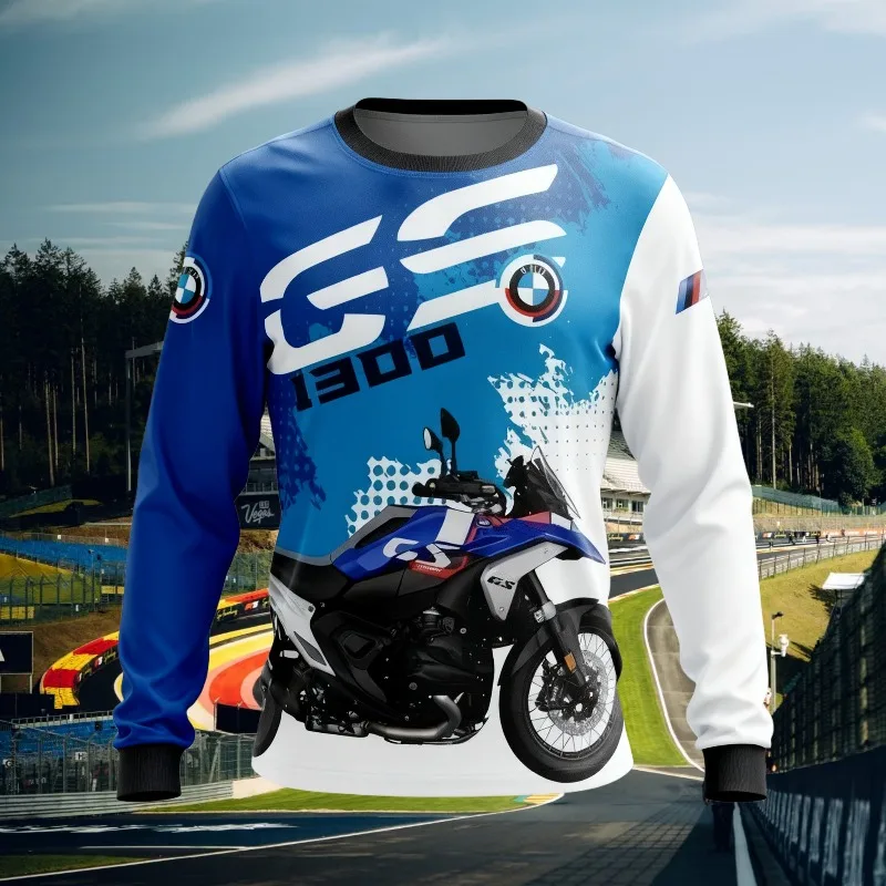 

2025 Новая классическая быстросохнущая футболка с длинным рукавом BMW, удобная, повседневная, высококачественная, с 3D принтом, комплект для мотоцикла BMW