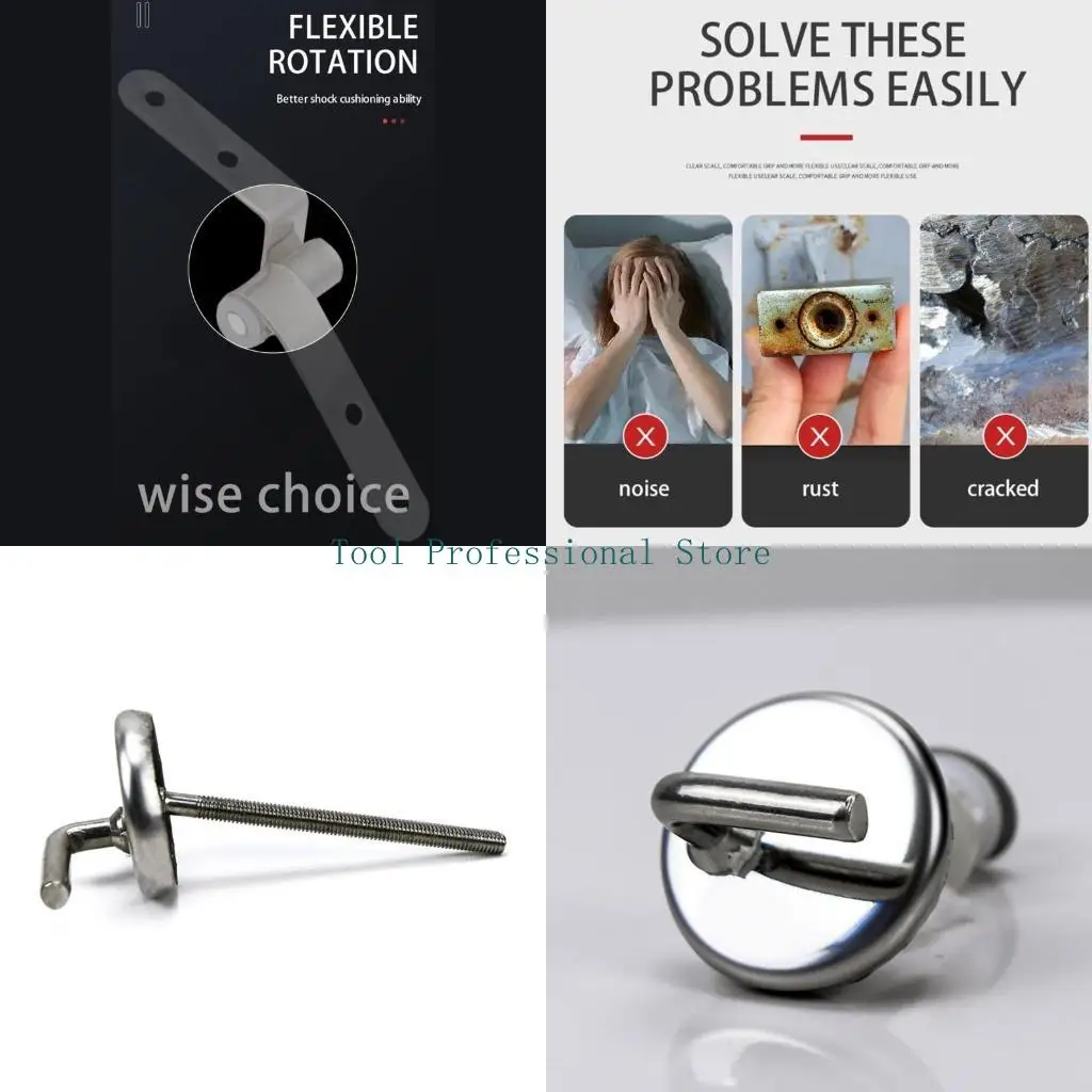 

57QF Toilet Fixing Set Metal Hinges Toilet Bowl Repair set Toliet Hinges/Screws Toilet Lid Mounting set for Comfortable Use