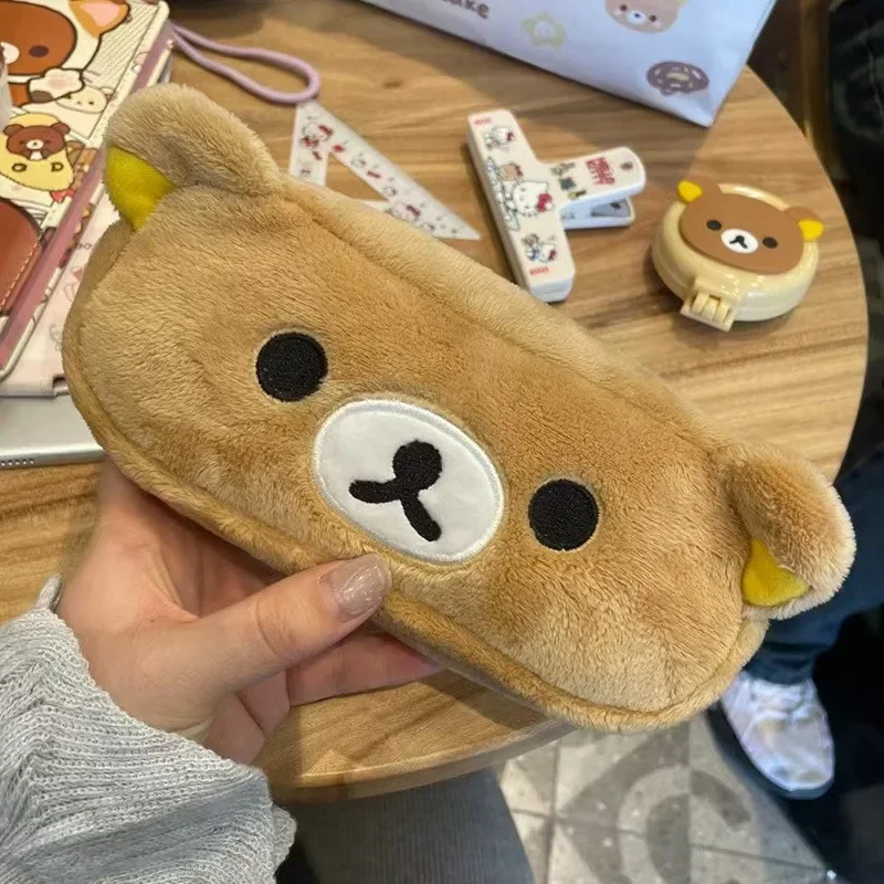 Hot Kawaii Pencil Cases For Kids Girls Cute Cartoon Bear Pencil Pouch Organizer Pen Bag School Stationeries Gifts Ins Hot