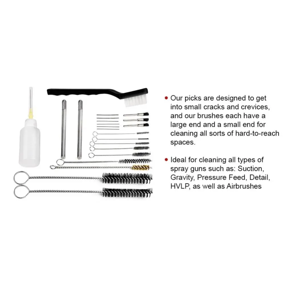 

17/23Pcs Airbrush Spray Nozzle Cleaning Brush Set Storage Case Durable Paint Nozzle Cleaning Kit Airbrush Repair