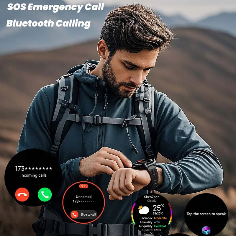 New For Samsung Galaxy Classes Outdoor GPS Smart Watch Men Bluetooth Call AMOLED 480mAh Battey IP69K 5ATM Swimming Smart Watch