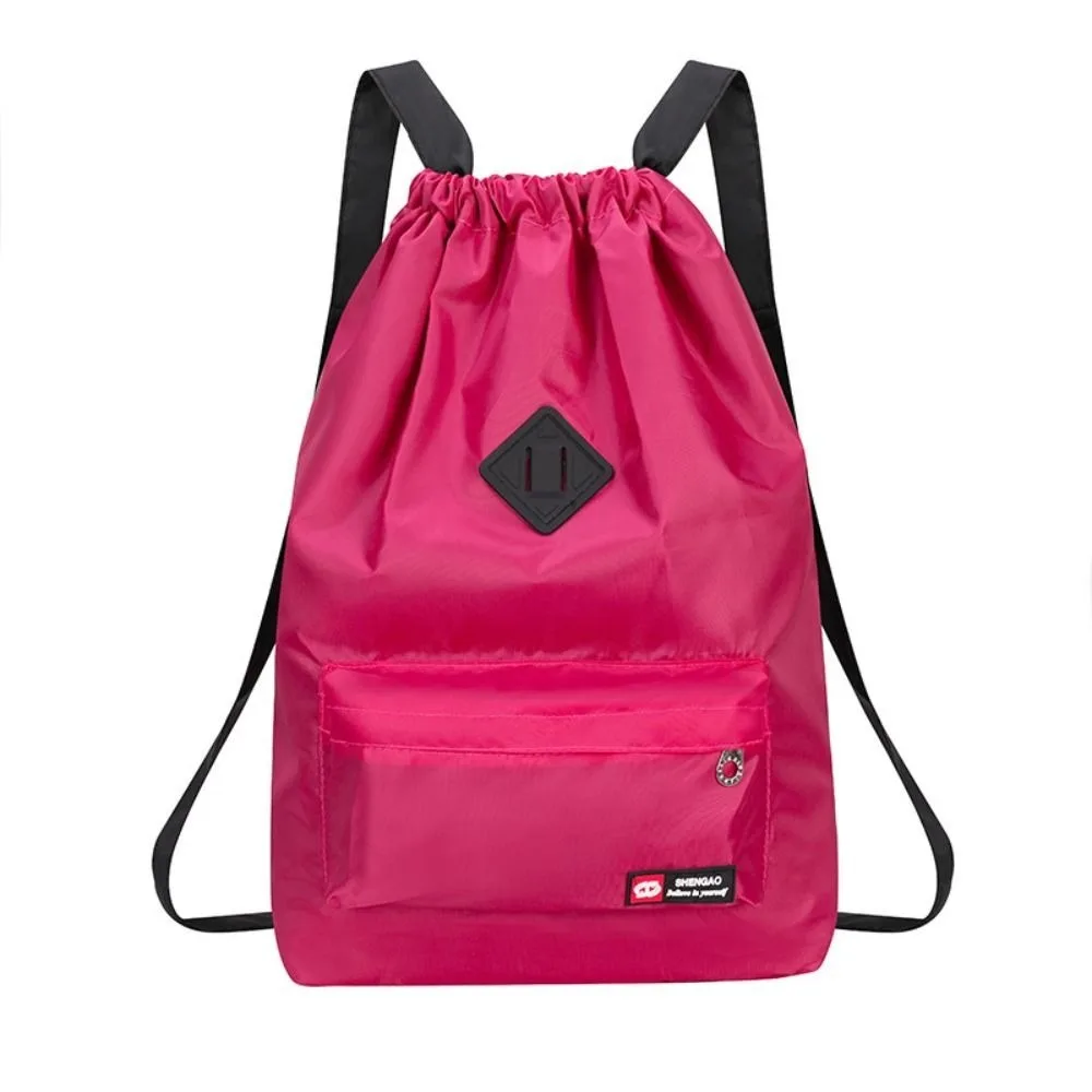Nylon Drawstring Backpack 5 Colors Large Capacity Versatile Backpack Drawstring Washable School Student Backpack Women Men