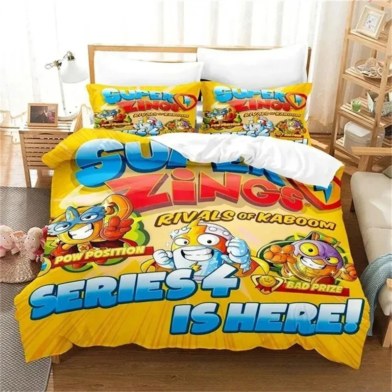 3D Print Super Zings Bedding Set,Duvet Cover Comforter Bed Set Quilt Cover Pillowcase,King Queen Twin Size Boys Girls Adults