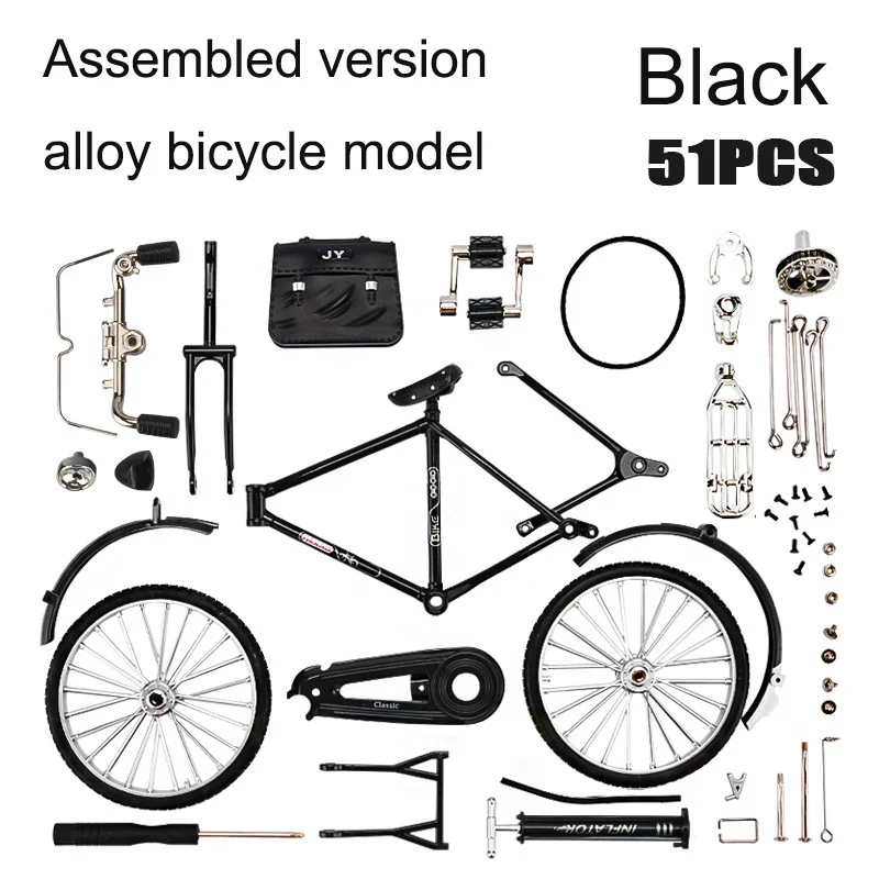 Mini Retro Bicycle Model Alloy Metal Bike Sliding Assembled Version  Adult Simulation Collection Gifts Toys For Children Boys