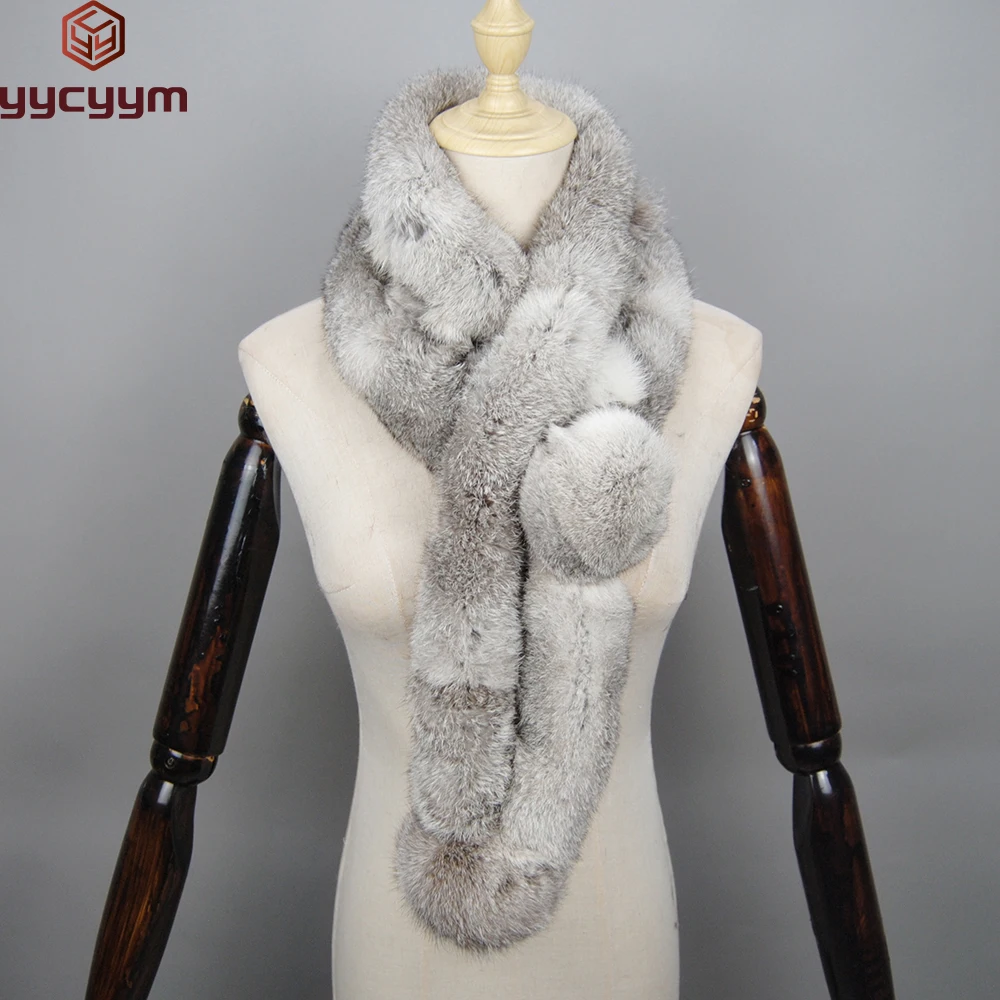 

2025 Winter Luxury Natural Real Rabbit Fur Warm Scarf Fashion Soft Plush Thicken Snood Scarves Shawl for Adult Kids Women Girls