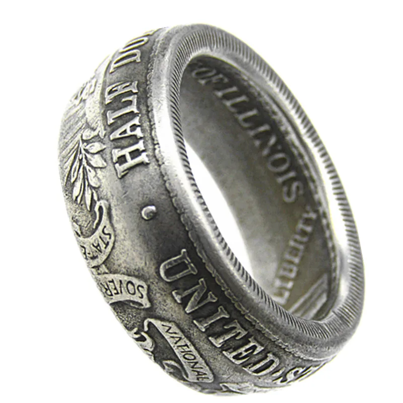 

US 1918 HALF DOLLAR Commemorative Copper-nickel Alloy Coin Ring Handmade In Sizes 7-12