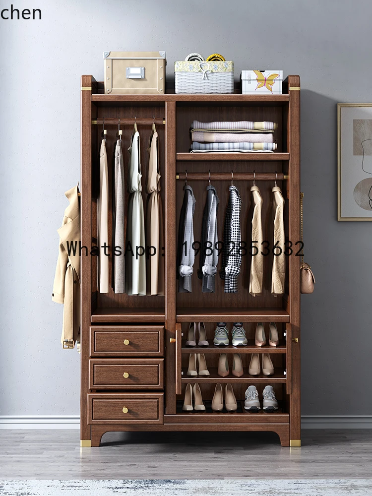 ABC  solid wood bedroom rack walnut hanger household locker intelligent paint bedside table