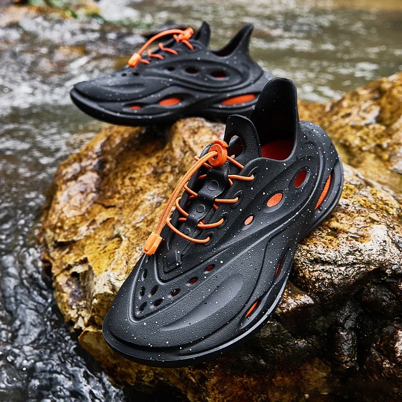 QIAODAN Fashion Wading Shoes Men's 2024 Summer New Breathable Beach Sandals Non-Slip Outdoor Hiking Shoes QXL1032420001R