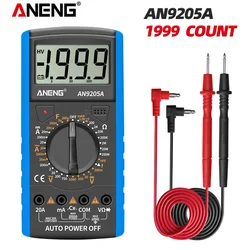 ANENG AN9205A Digital Multimeter 1999 Counts True RMS Auto Meter Electrical Capacitance Meter Temp Resistance Multitesters Tools