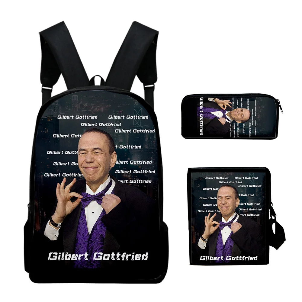 

Fashion Novelty Gilbert GOttfried 3D Print 3pcs/Set pupil School Bags Laptop Daypack Backpack Inclined shoulder bag Pencil Case