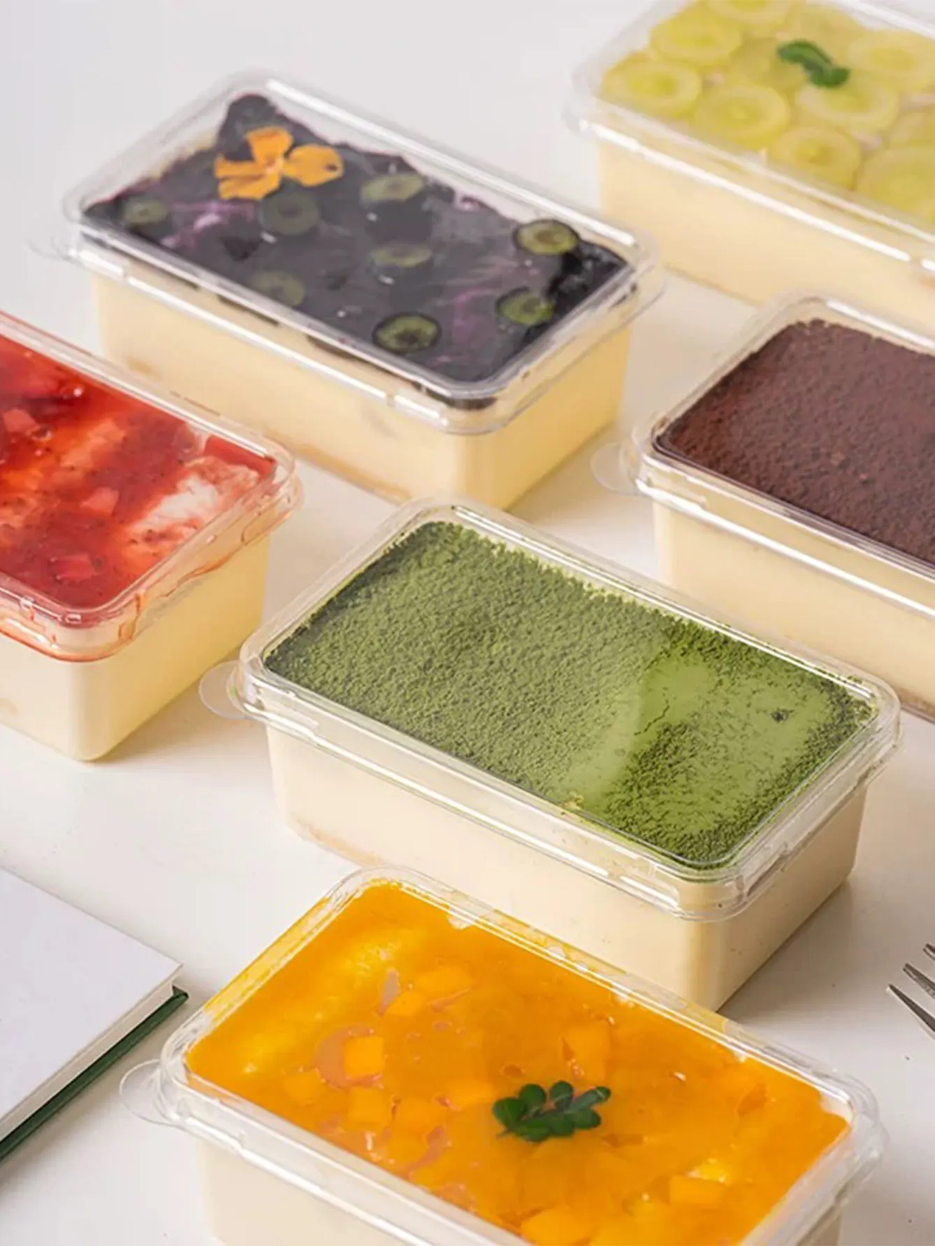Tiramisu-Verpackungsbox, Mille-Feuille-Mousse-Kuchen, Einweg-Transparente Dessert-Sojamilch-Verpackungsbox, Hausgemachte Backwaren 280ml 20 Stück – Detail 1
