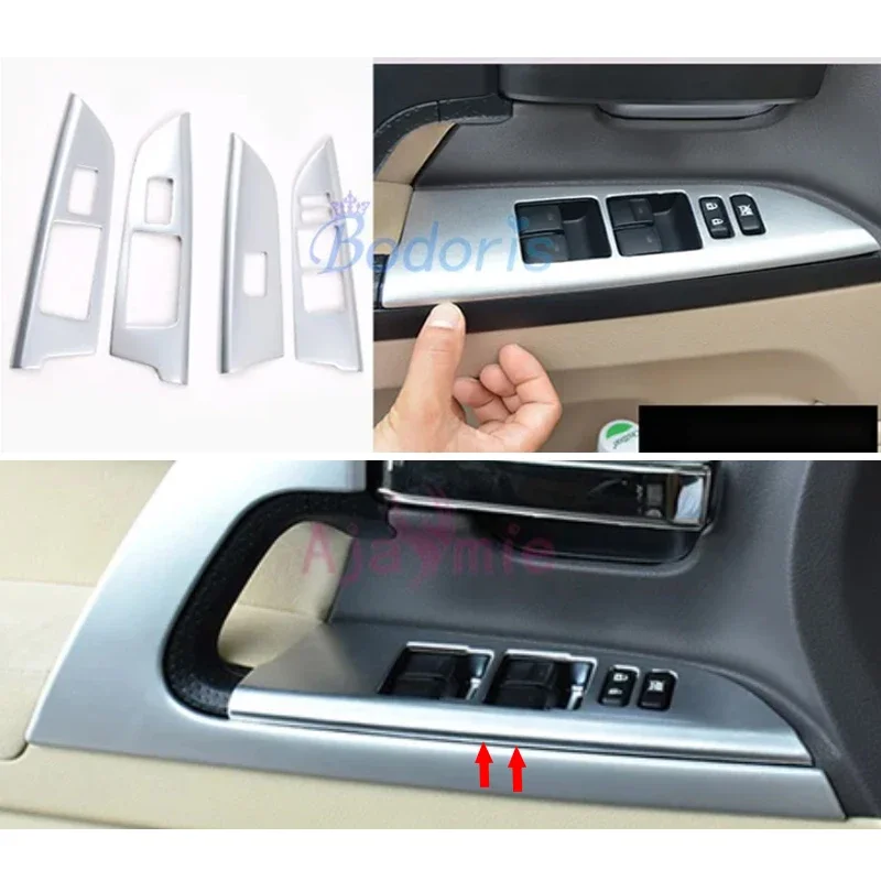 For Toyota LC Land Cruiser 200 2008-2015 Interior Central Vent Window Button Trim Cover Panel Chrome Car Styling Accessories