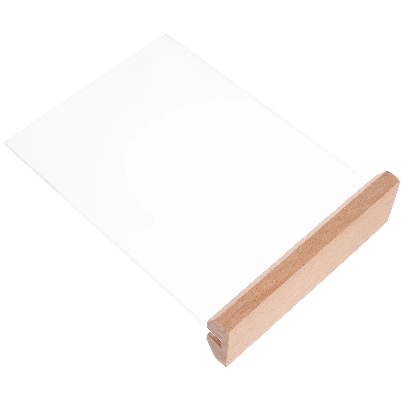 

Acrylic Sign Holder Wood Base Clear Price Display Stand Multipurpose Stable Price Tag Holder for Supermarket Store Advertising
