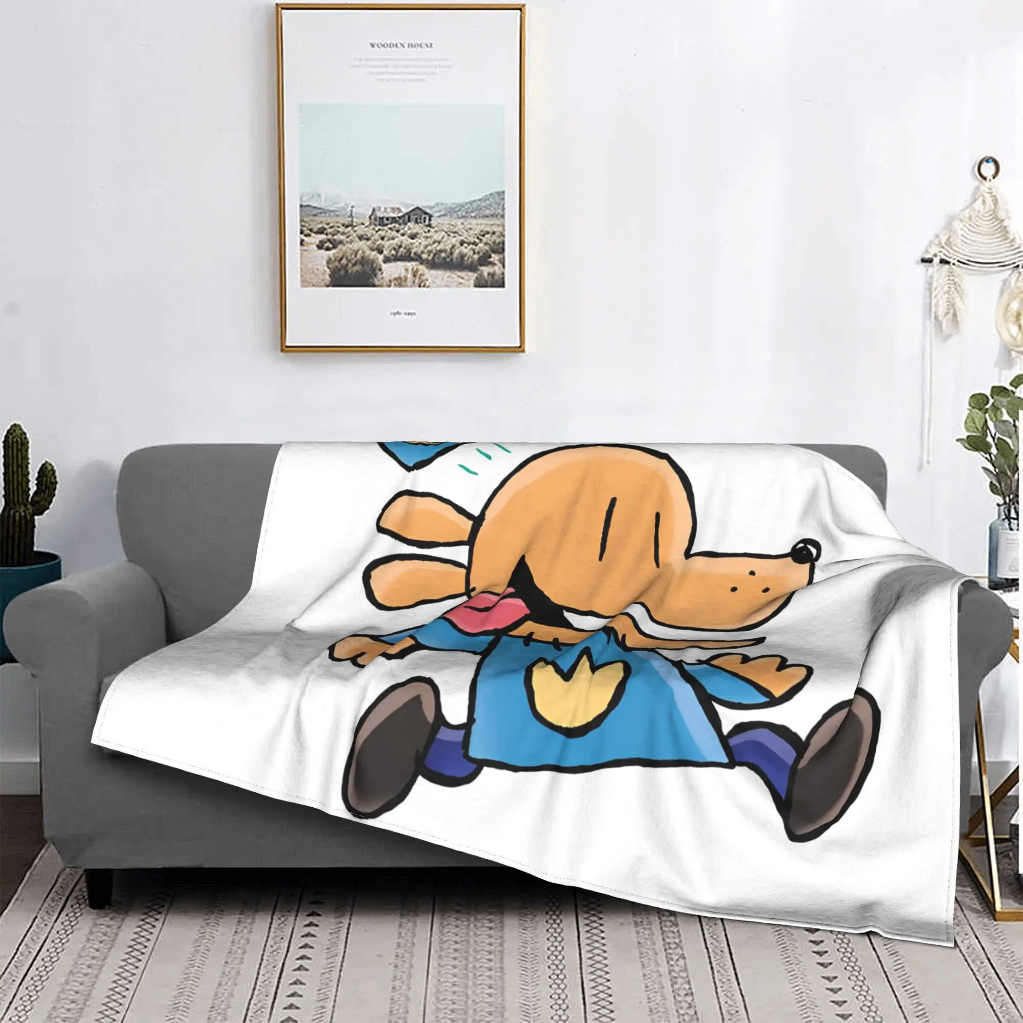 

Dogman Cool Manga Comic Flannel Throw Blankets Dog Man Blanket for Bedding Outdoor Soft Bedroom Quilt
