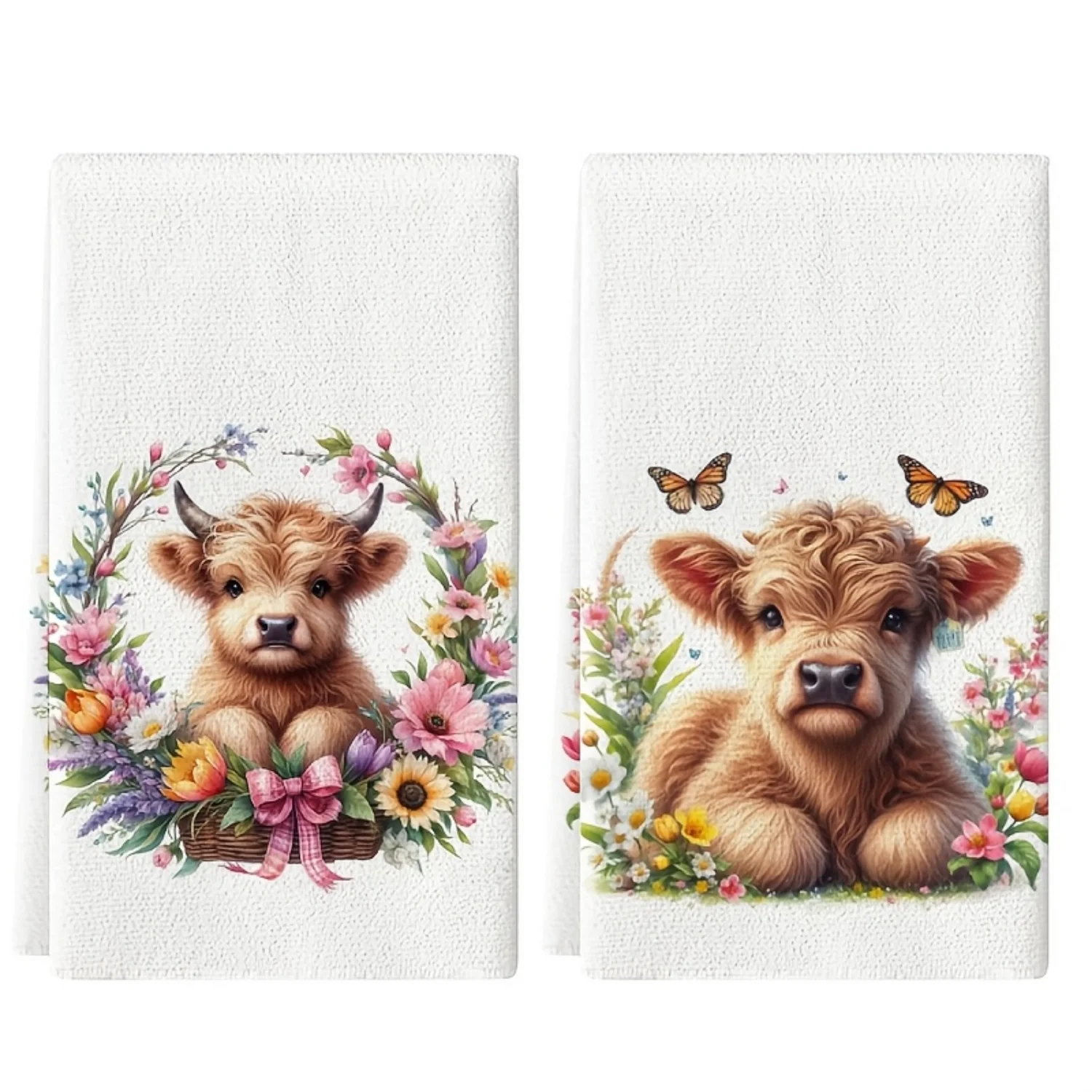 2pcs Set Kitchen Towels,Super Soft and Highly Absorbent Dishcloths for Cooking, Baking, and Cleaning