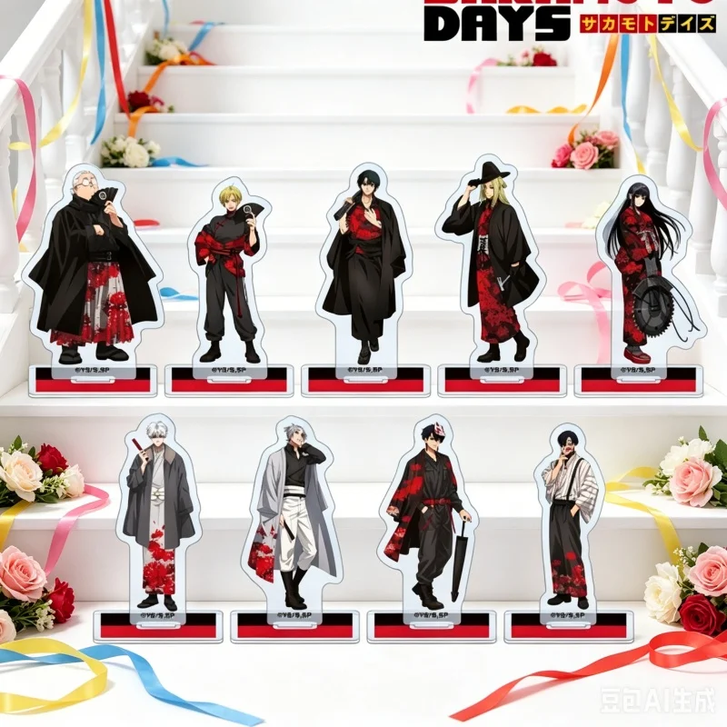 Anime SAKAMOOTO DAYS Acrylic Stand Model Tarou Sakamoto Shin Asakura Tabletop Decorations Holiday Gifts 15cm Keychain Desk Decor