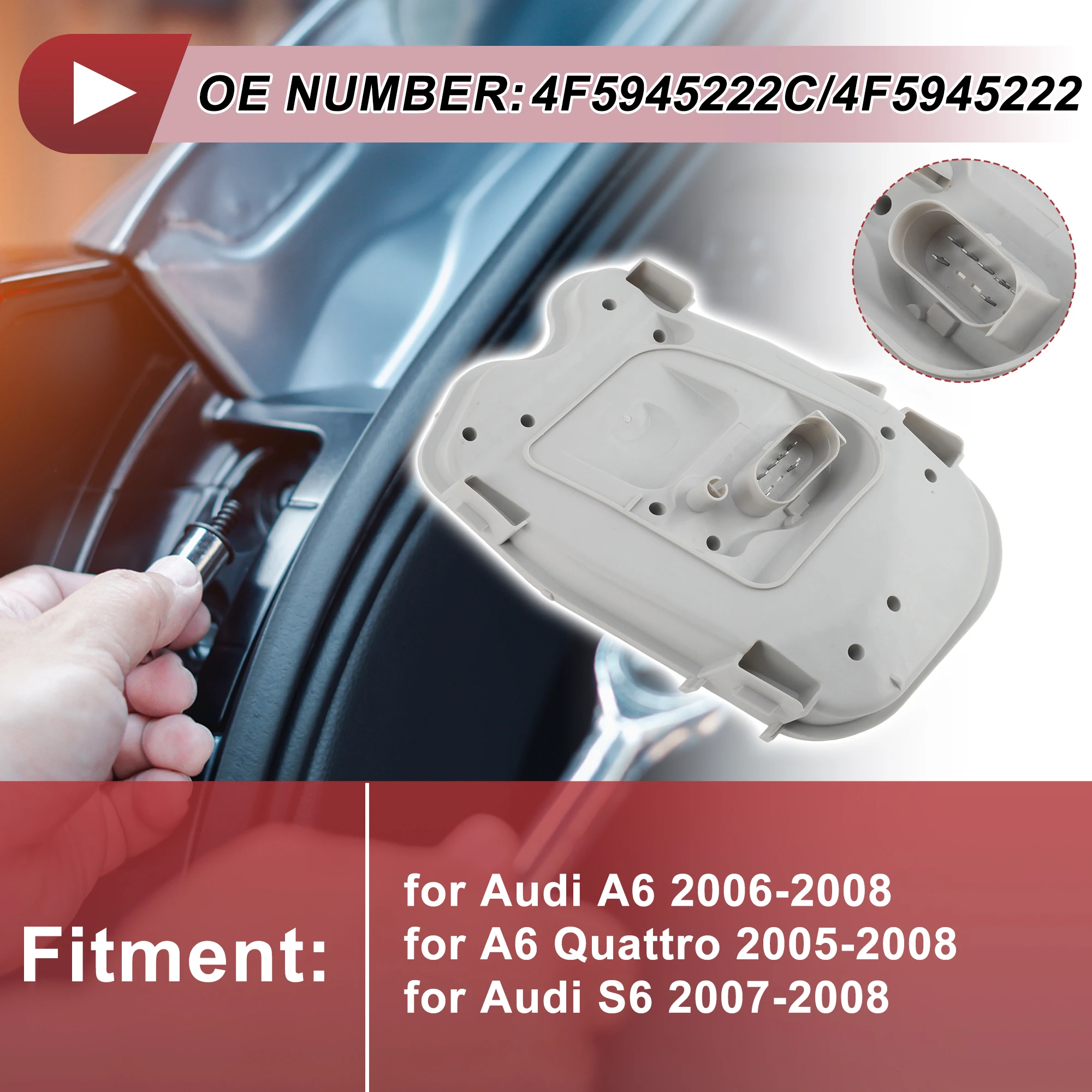 UXCELL Right Rear 7-Pin Tail Light Holder Fits for Audi A6 2006-2008 4F5945222C 1 Pcs