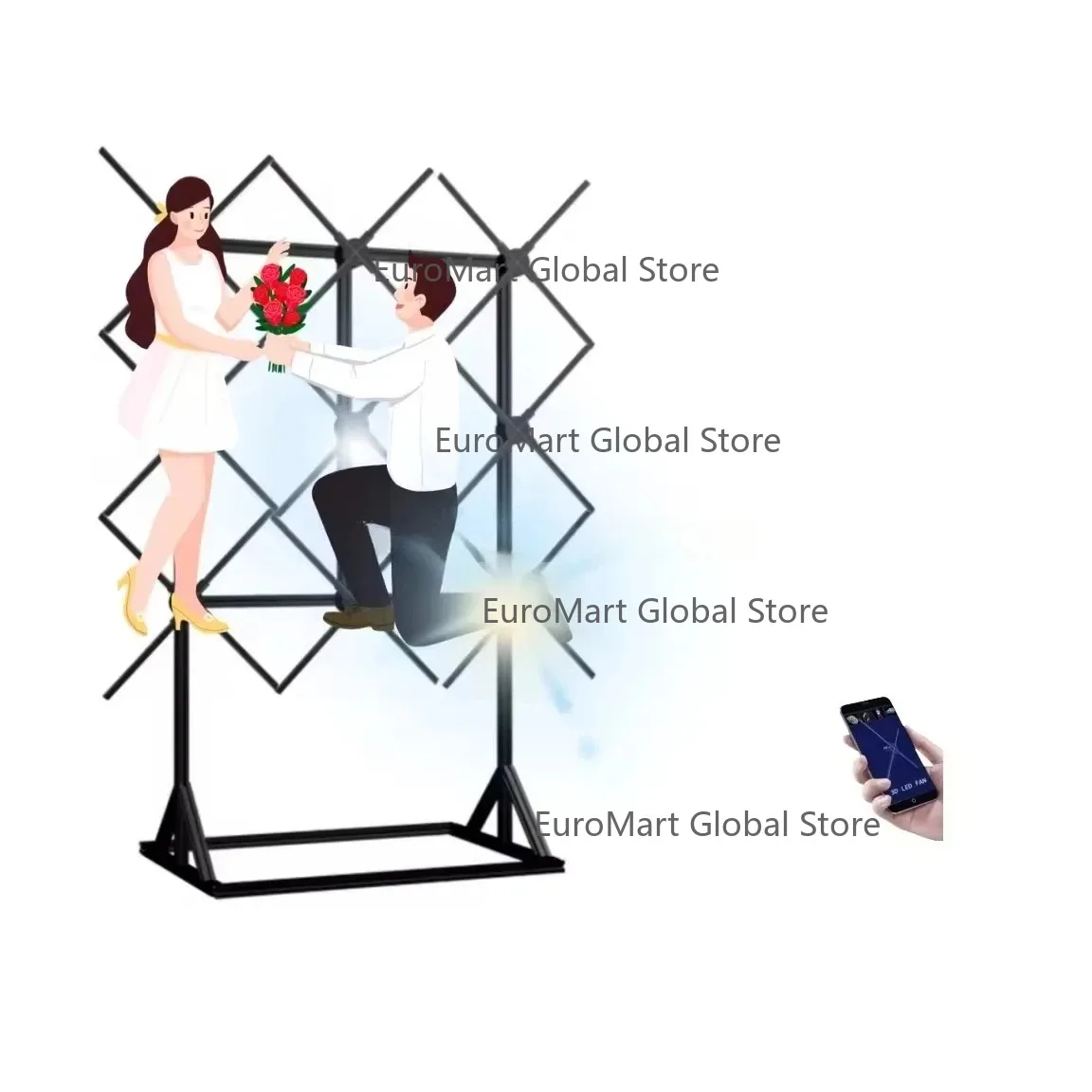 Factory Direct Splicing 65cm 3 * 3 Holographic Advertising Machine Other Advertising Equipment Suitable for Shopping Centers