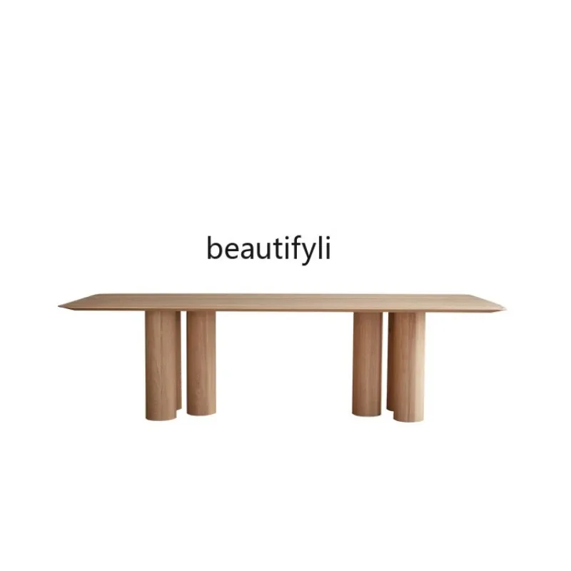 

Modern Solid Wood Office Desk Creative Workbench Conference Table Personality Affordable Luxury Long Table round Dining Table