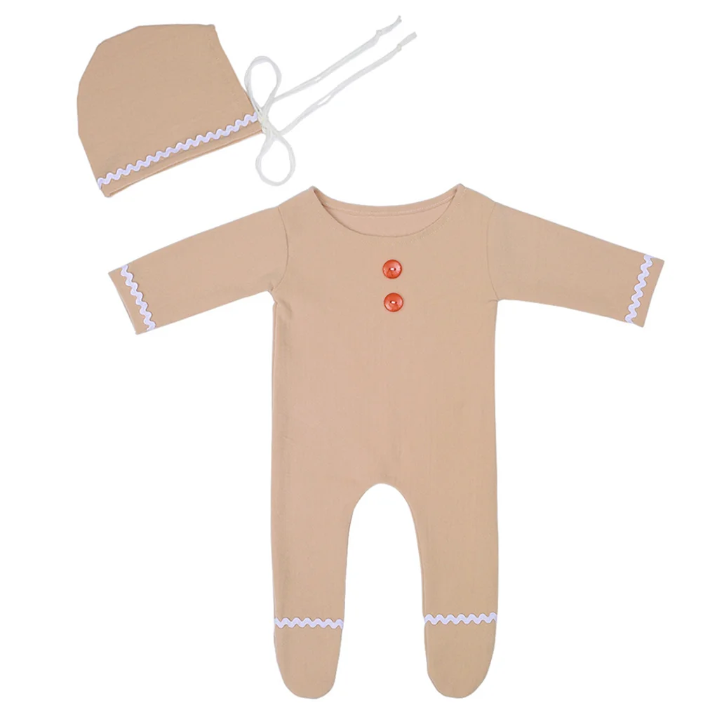 Two-piece Set Halloween Outfits for Baby Girls Bodysuit Newborn Long Sleeve Infant Romper Clothes with Hat Blended Man