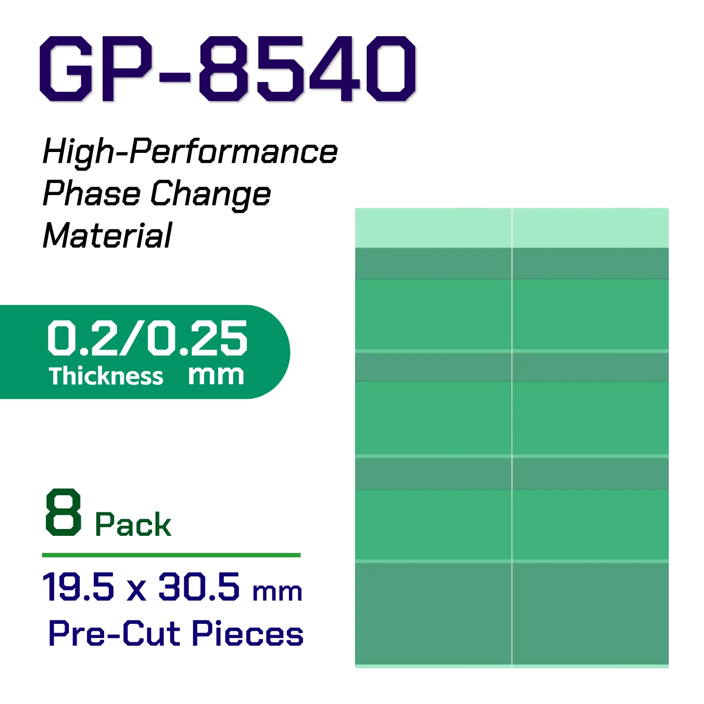 GEEKTC GP-8540 Faseveranderend materiaal PCM thermische pasta pad voor CPU, GPU, consoles, grafische kaarten, laptops, processors, PTM
