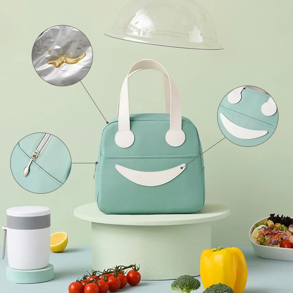 Insulated Hand-Held Lunch Bag Cute Portable Bento Box for Office Workers Student Aluminum Foil Thickened Picnic Lunch Box Bag