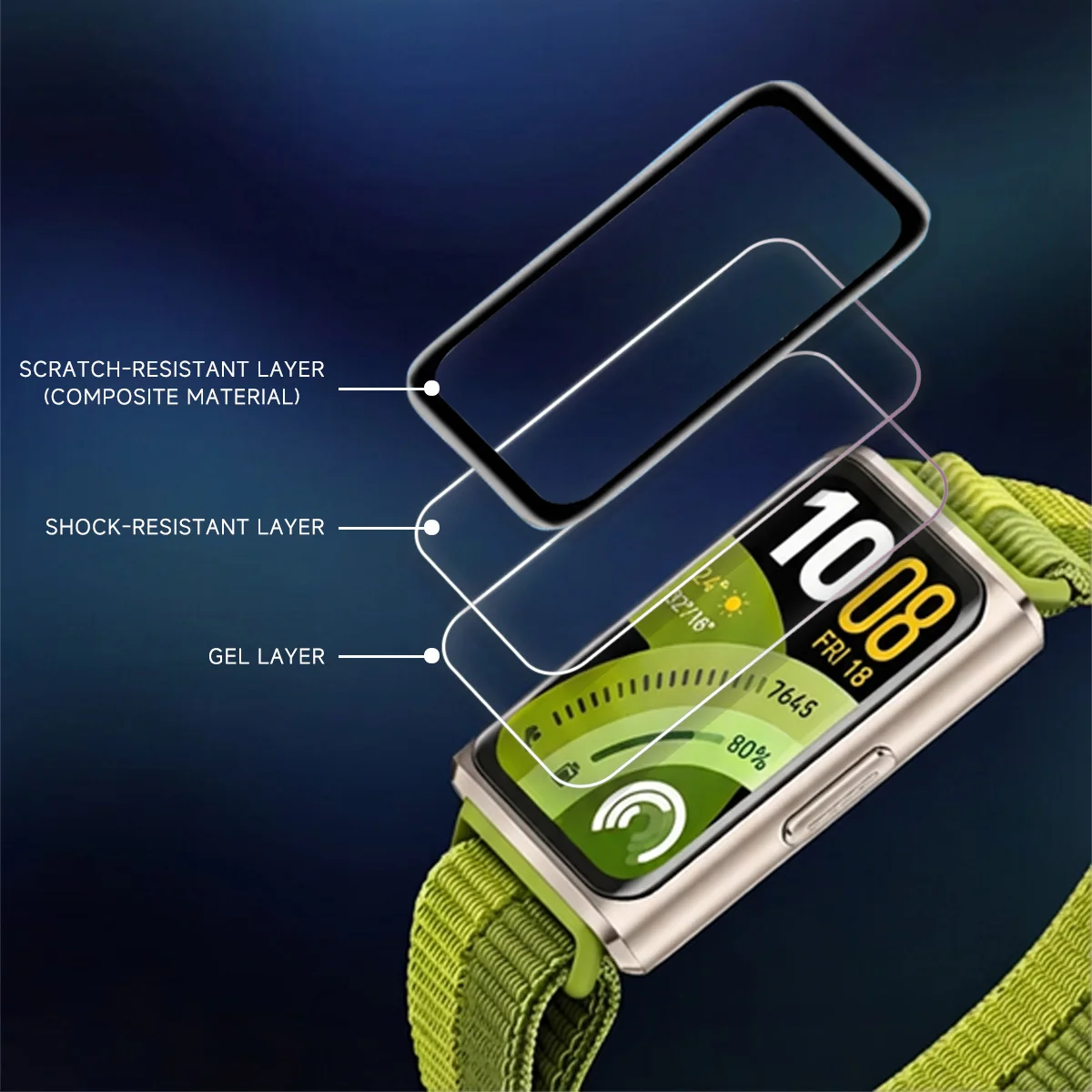 Displayschutzfolie für Huawei Band 11/11Pro NFC, gebogener Displayschutz, Ultra-HD-Schutzfolie mit vollständiger Abdeckung, Zubehör, nicht aus Glas