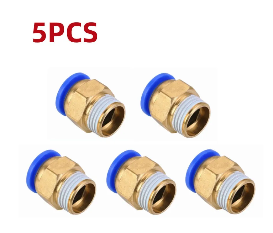 5Pcs 1/8 Thread To 6mm Tube Push in Air Pneumatic Quick Fitting Pipe Connector
